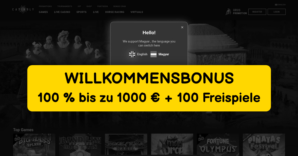 Casinoly Casino welcome bonus